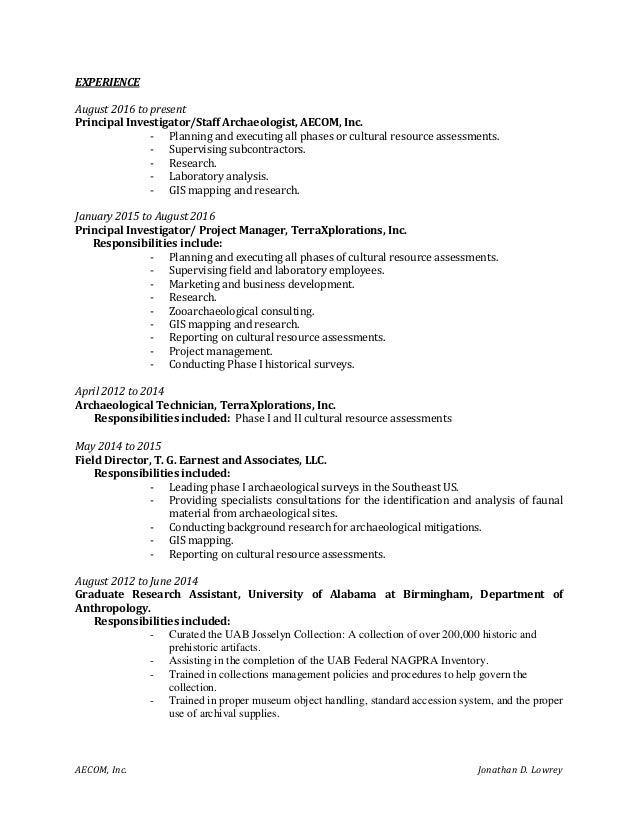 lowrey aecom resume
