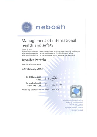 NEBOSH Certificates