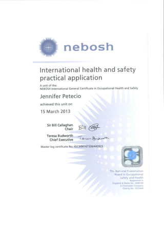 NEBOSH Certificates