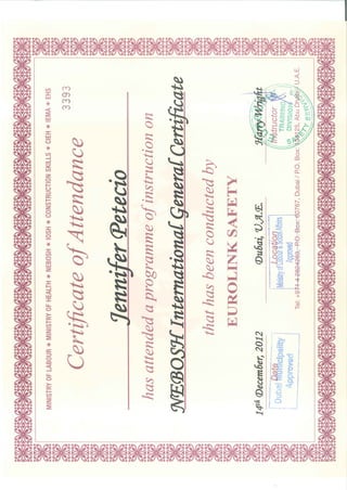 NEBOSH Certificates