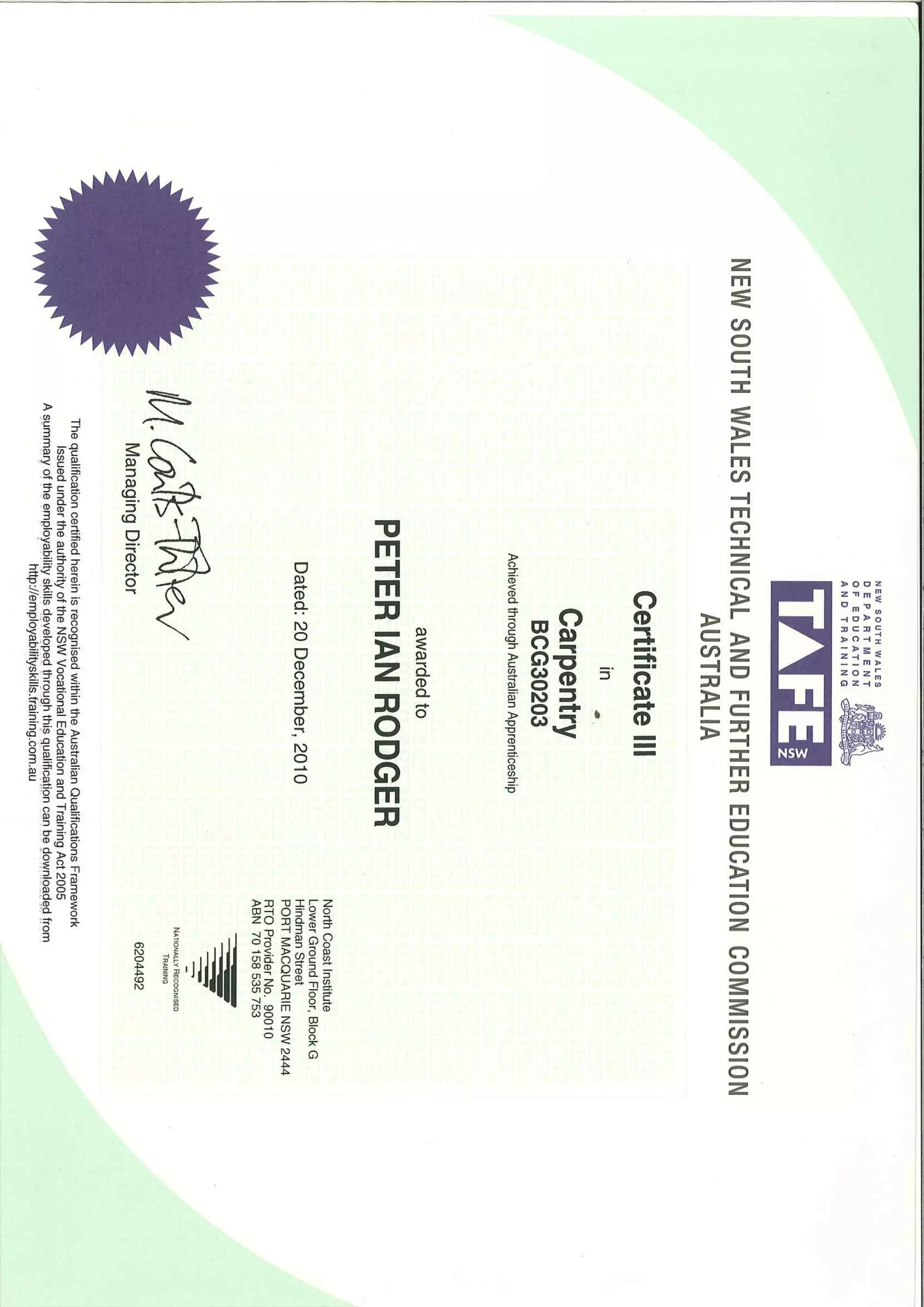 Apprenticeship Certificates | PDF