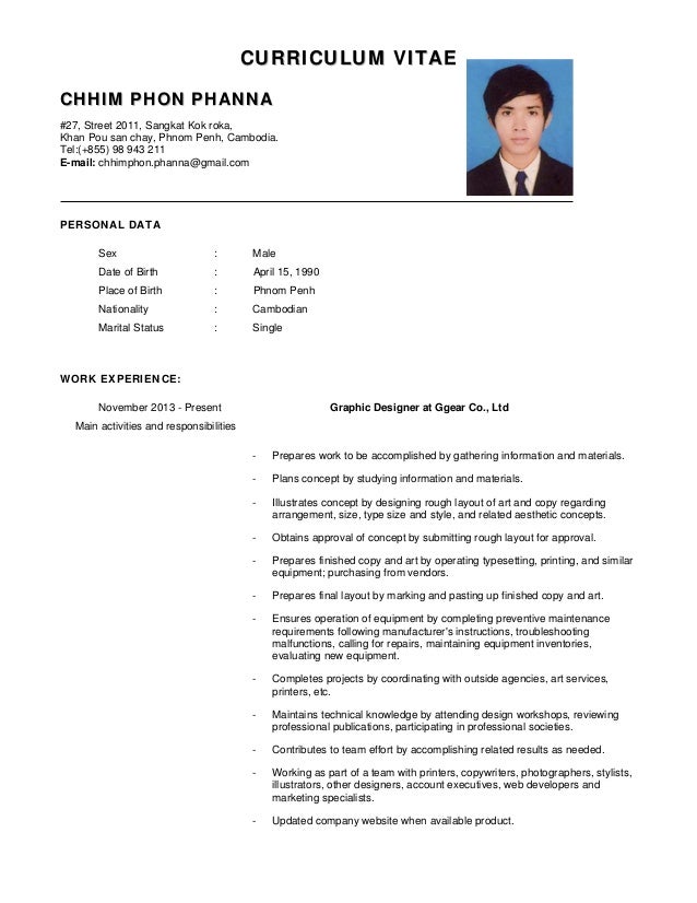 Curriculum Vitae Cv Resume Samples Resume Format  2017 