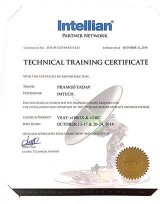 Intellian  Certificates