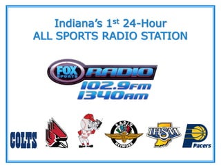 Indiana’s 1st 24-Hour
ALL SPORTS RADIO STATION
 