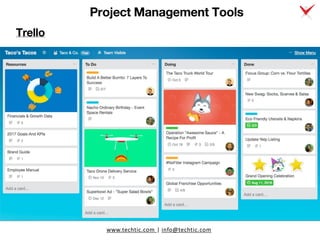 www.techtic.com | info@techtic.com
Project Management Tools
Trello
 