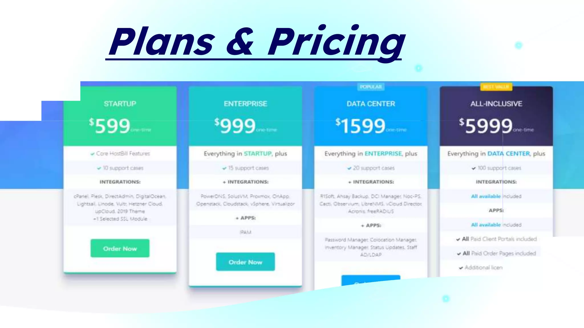 Plans & Pricing
 