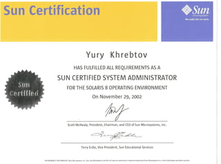 Sun Certified System Administrator Solaris 8