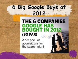 6 Big Google Buys of
       2012
 