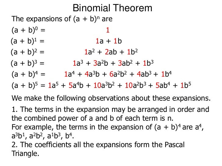 6 binomial theorem