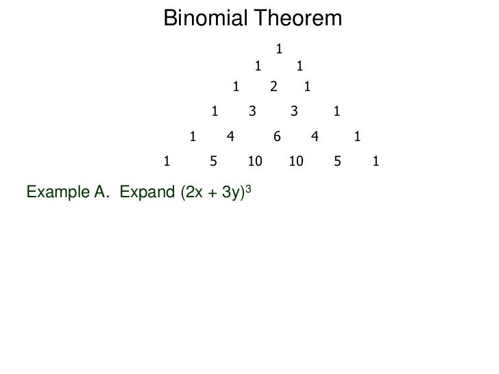 6 Binomial Theorem 6 Binomial Theorem