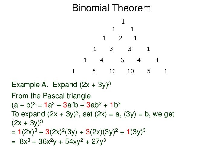 6 Binomial Theorem 6 Binomial Theorem