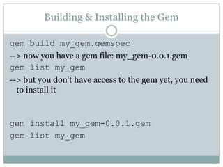 Building a Ruby Gem | PPTX