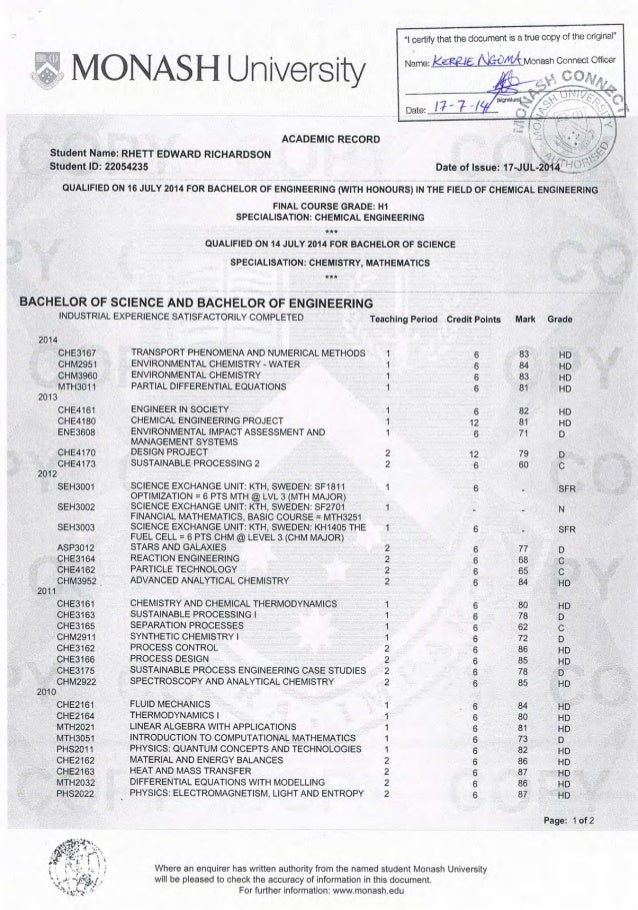 official academic transcript rhett richardson compressed academic transcript