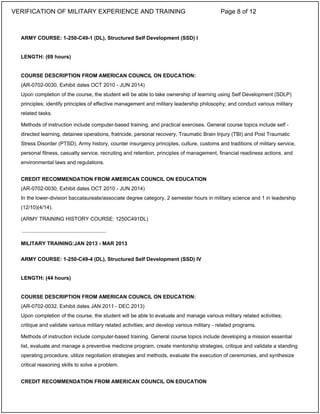 Verfication of Military Experience Document | PDF