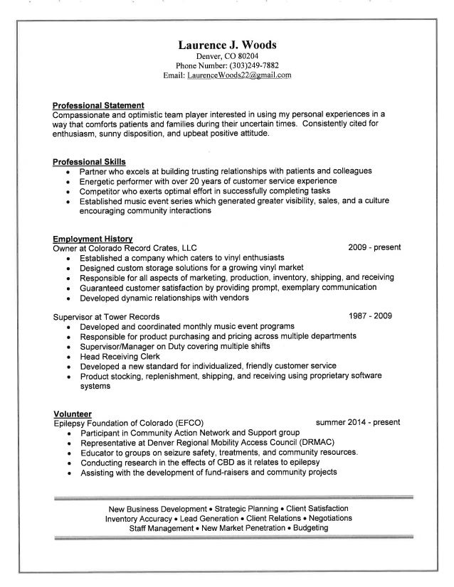 resume with footer resume footer