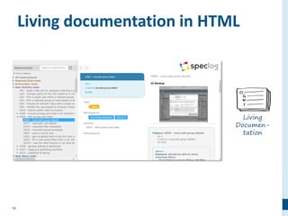 89
Living documentation in HTML
Living
Documen-
tation
 