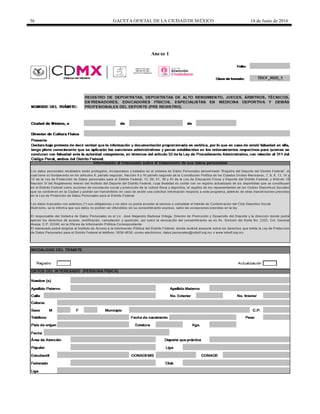 36 GACETA OFICIAL DE LA CIUDAD DEMÉXICO 14 de Junio de 2016
Anexo 1
 