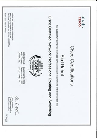 CCNP Certificate