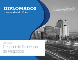 2015
DIPLOMADOS
Universidad de Chile
Diplomado en
Gestión de Procesos
de Negocios
 