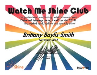 Watch Me Shine November 2014