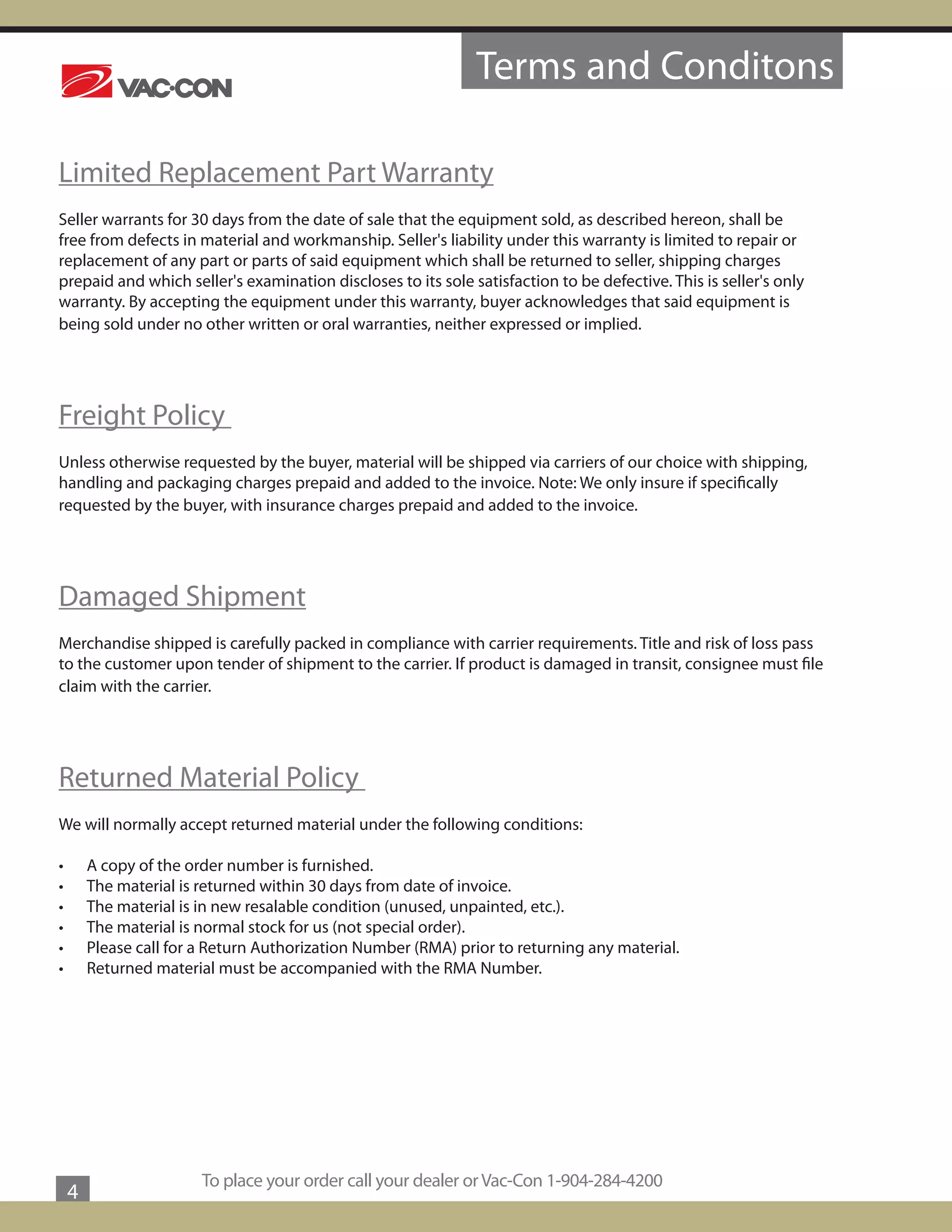 VacCon Parts Catalog PDF
