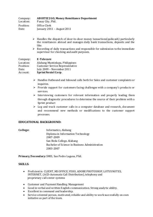 kenneth calilung cv nextell customer service