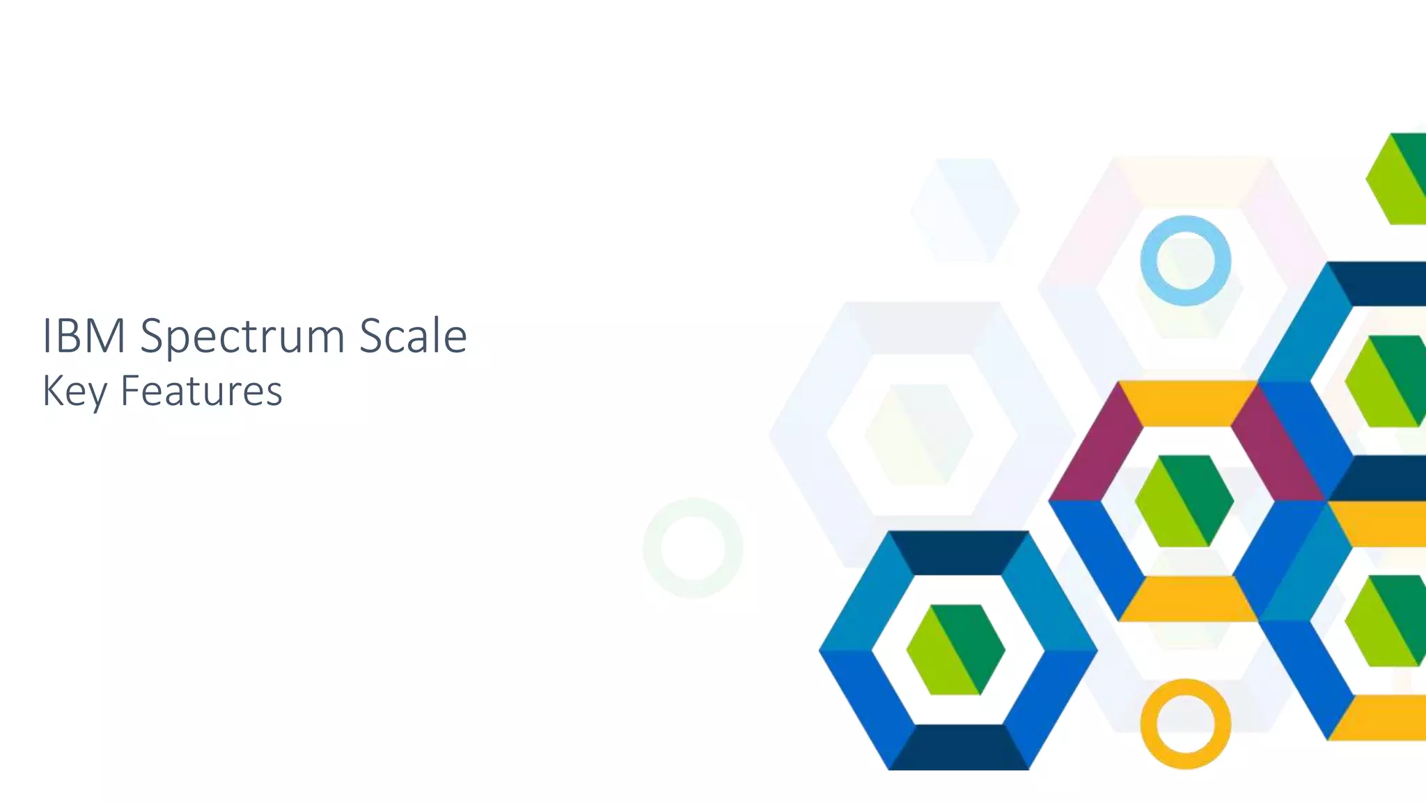 IBM Spectrum Scale
Key Features
 