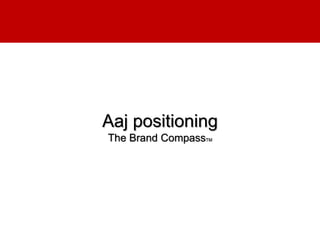 Aaj positioning
The Brand CompassTM
 