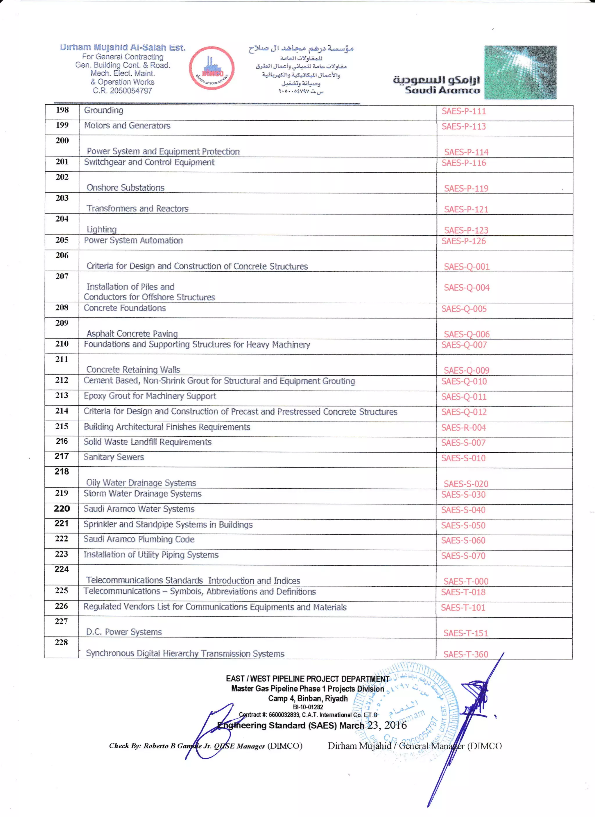 Saudi Aramco Engineering Standard (SAES) 7 | PDF