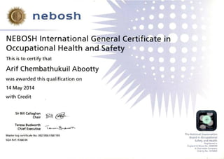 NEBOSH Main Certificate
