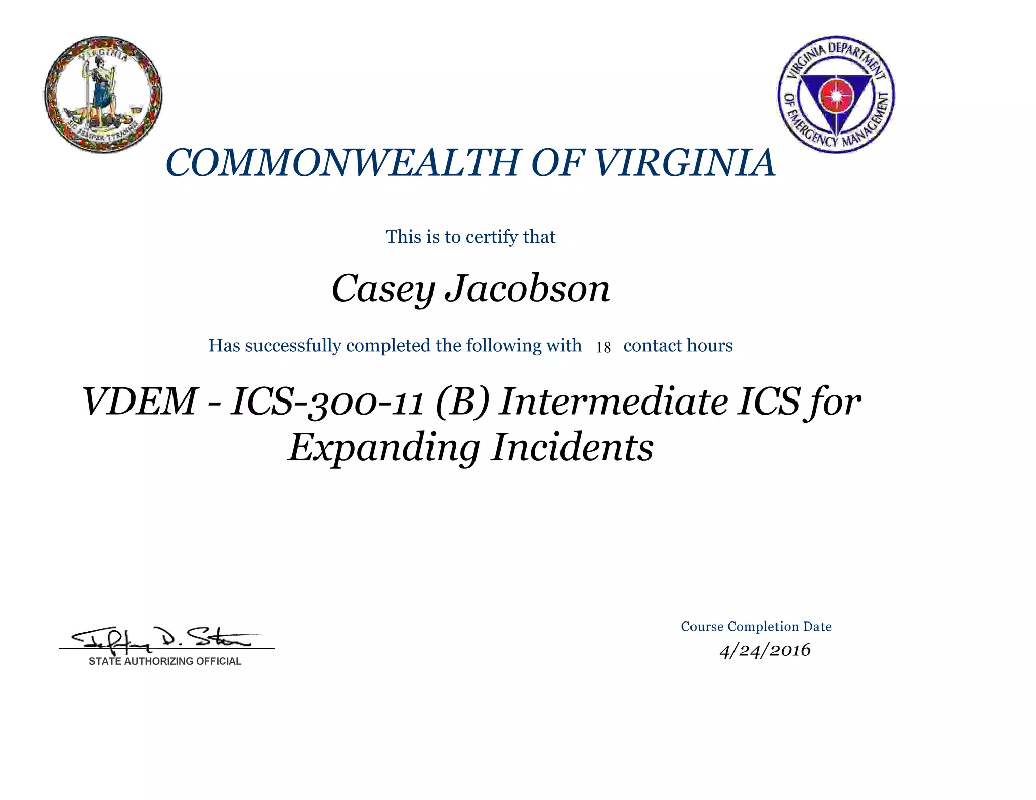ICS-300-11 (B) Certificate | PDF