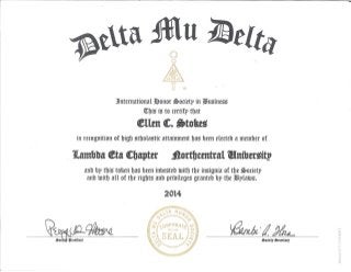 Delta Mu Delta Int'l Honor Society in Business1