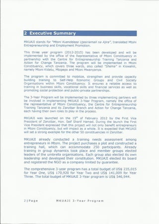 Mkuaji 3-Year Program 2013-2015