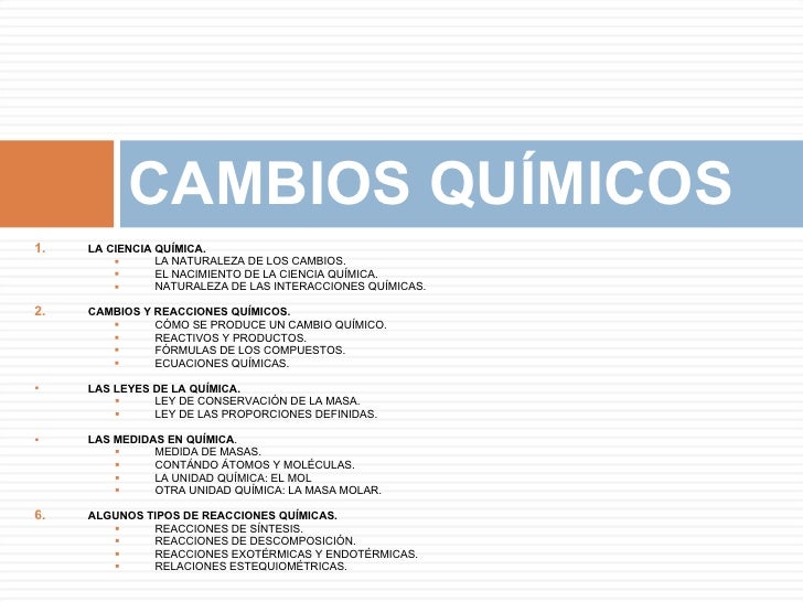 6 cambios químicos