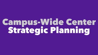 Campus-Wide Center
Strategic Planning
 