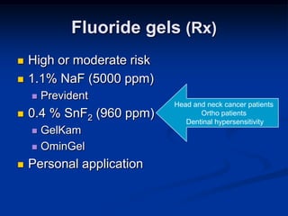 Fluoride Rx caries prevention ii | PPTX