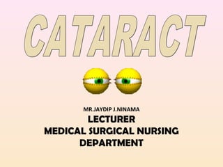 MR.JAYDIP J.NINAMA
LECTURER
MEDICAL SURGICAL NURSING
DEPARTMENT
 