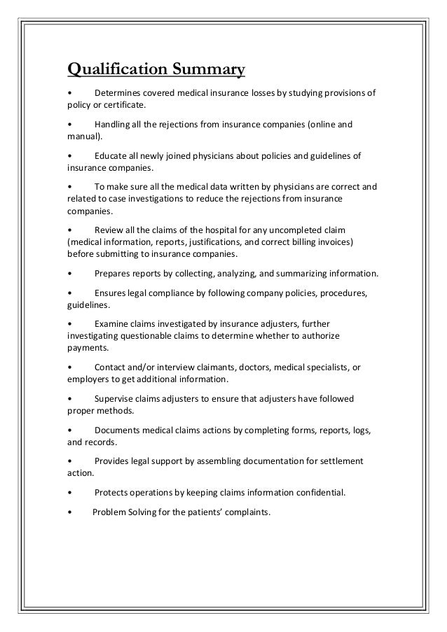 dr ali sallam cv claim officer insurance 2016 medical insurance resume