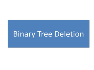 Binary Tree Deletion
 