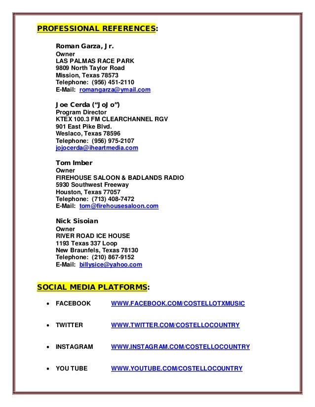 Band Resume. 3.31.16