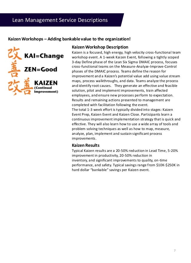 Service Description Lean Transformation for Service Excellence