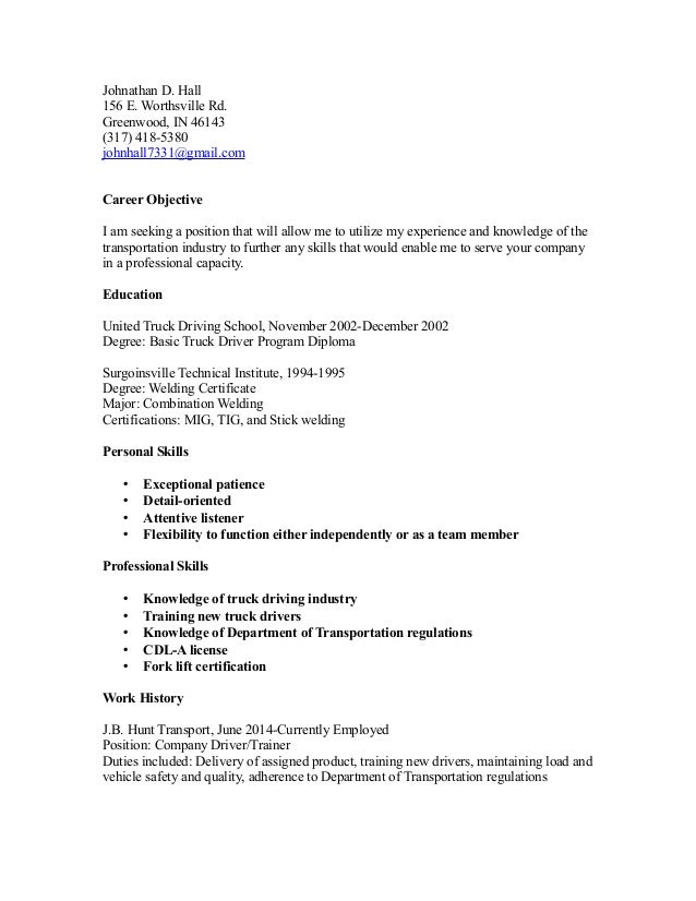 Truck Driver Resume Sample And Tips Resume Genius
