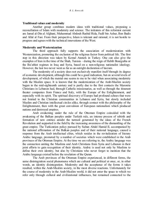 THE CRISIS OF MODERNITY OF THE ARABISLAMIC WORLD