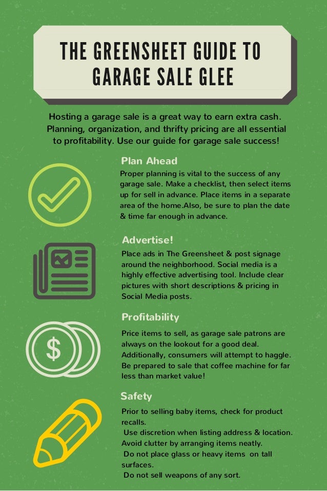 Greensheet Garage Sale Guide 1