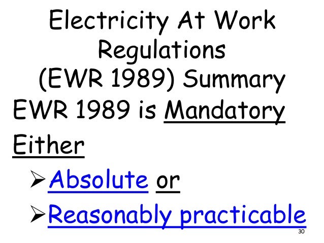 o at electricity 1989 work regulations 2. Regulations What ARE 1989 Electricity Work the at o at electricity 1989 work regulations 2. Regulations What ARE 1989 Electricity Work the at