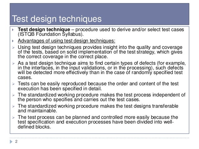 Test design techniques