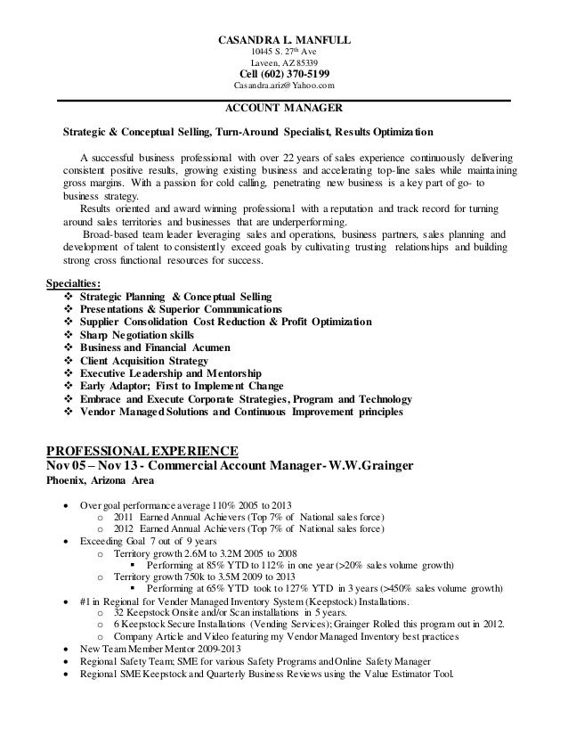 account manager resume sample