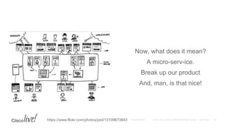 Now, what does it mean?
A micro-serv-ice.
Break up our product
And, man, is that nice!
https://www.flickr.com/photos/psd/13109673843
 