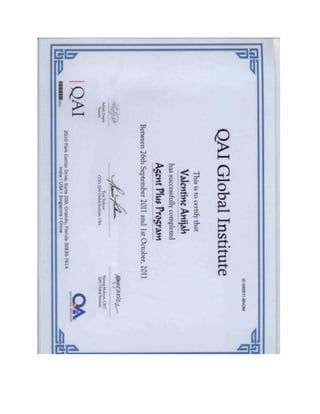 QAI Certificate