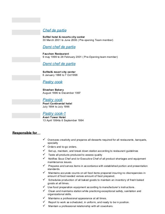 ajez cv chef de partie resumes